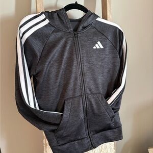 LIKE NEW Adidas Kids' Black Zip-Up Hoodie and Pants Matching Set